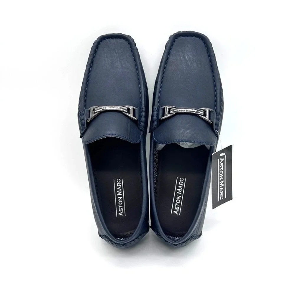Aston‎ Marc Shoes Men's Size 8M Charter Bit Loafers Navy Open Box